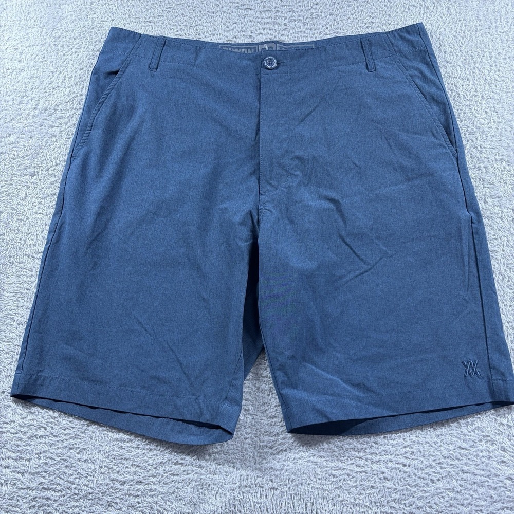Dixxon Hybrid Shorts Mens 38 Blue Poly Spandex Lightweight Wicking